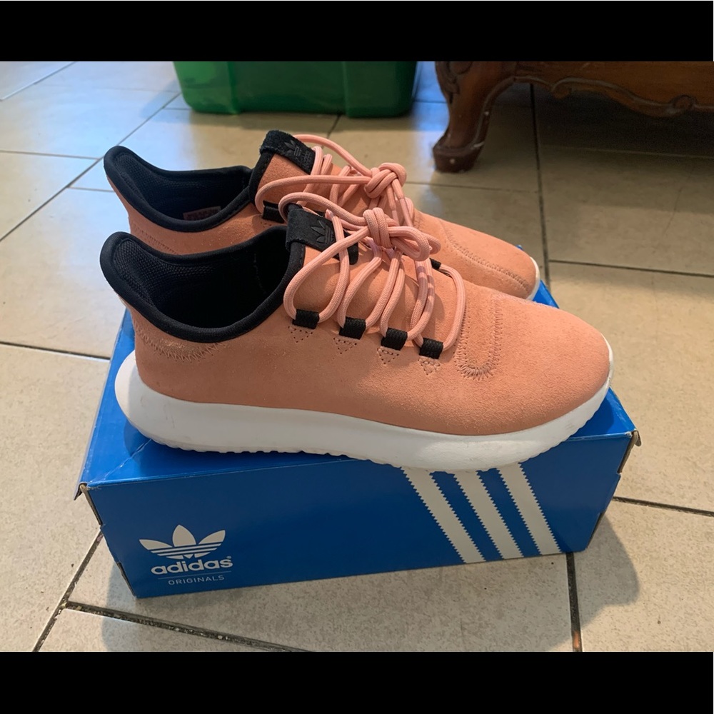 Adidas suede pink sneakers